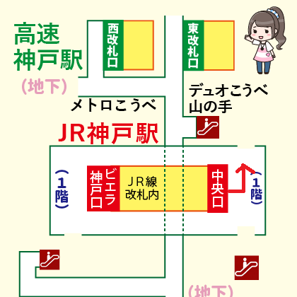 JR神戸駅から高速神戸駅への乗り換え方法
