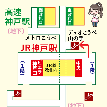 JR神戸駅から高速神戸駅への乗り換え方法