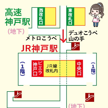高速神戸駅からJR神戸駅への乗り換え方法
