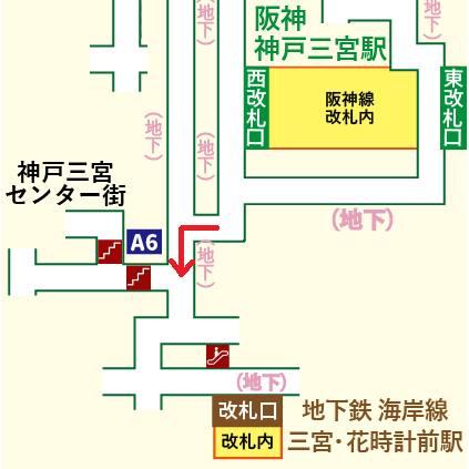 阪神 神戸三宮駅から大丸神戸店への行き方【雨の日でも安心！傘不要の地下ルート】