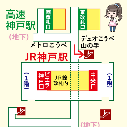 高速神戸駅からJR神戸駅への乗り換え方法