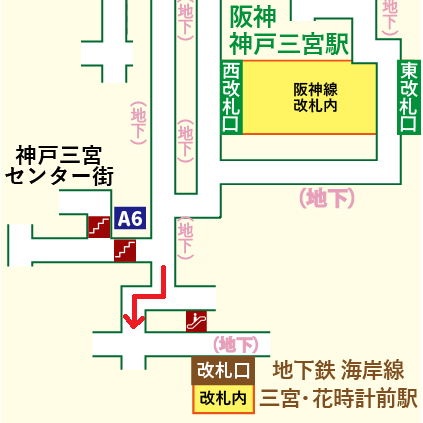 阪神 神戸三宮駅から大丸神戸店への行き方【雨の日でも安心！傘不要の地下ルート】
