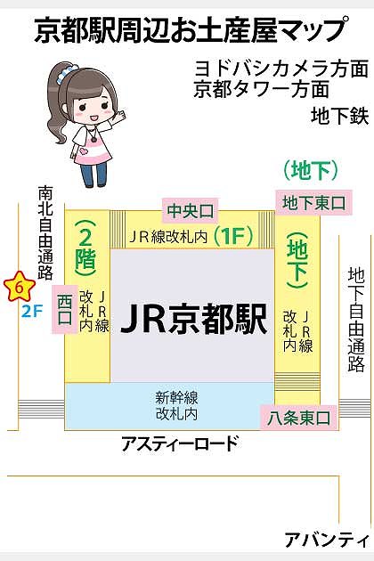 京都駅周辺の土産店マップ