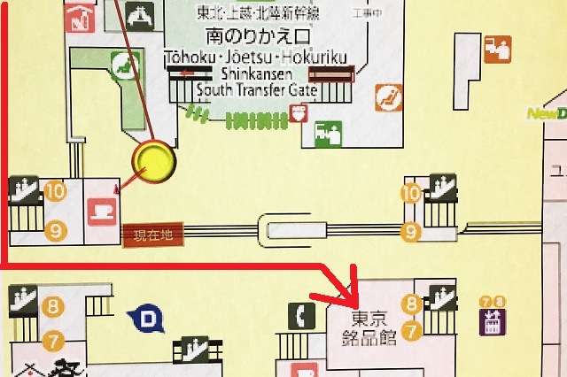 JR東京駅の土産店マップ