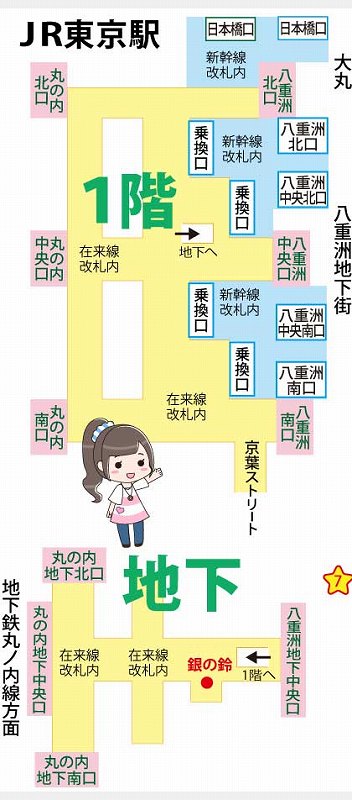 JR東京駅の土産店マップ
