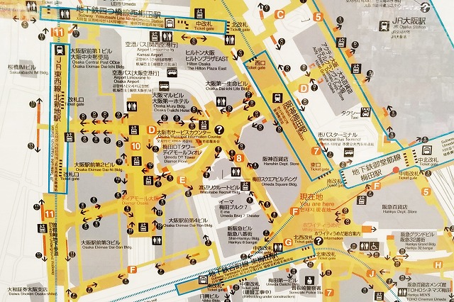 大阪梅田地下迷宮などを攻略する助けになる地図 大阪らくらく乗換マップ Gigazine