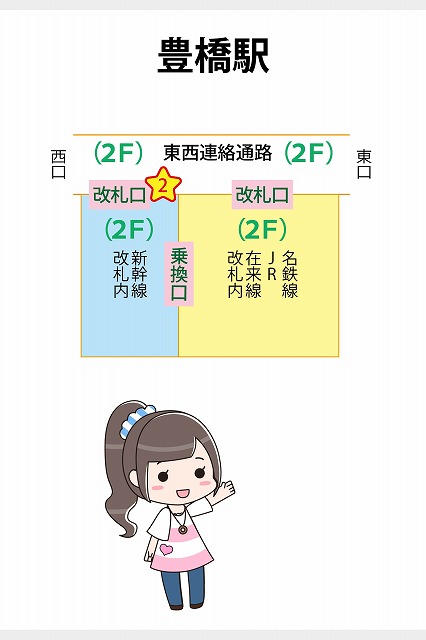豊橋駅（JR・名鉄）の構内図と待ち合わせ場所マップ