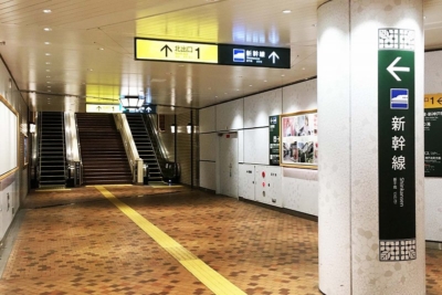 地下鉄新神戸駅(西神・山手線)から新幹線・新神戸駅へのアクセス