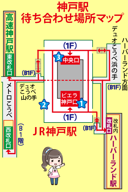 神戸駅待ち合わせ場所マップ