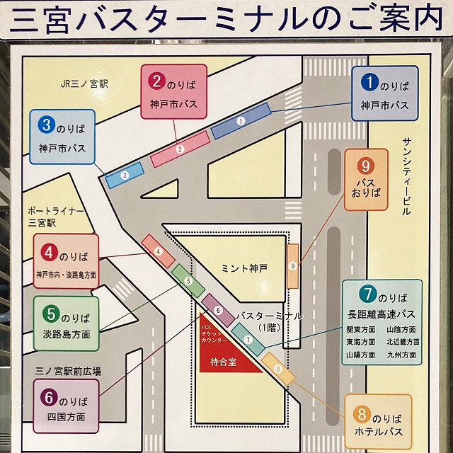 JR三ノ宮駅前からジャンボフェリーのりばへの有料連絡バス